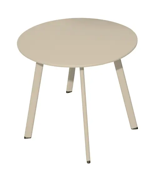 Table basse Massaî coloris beige en acier - Ø 40 x 35 cm