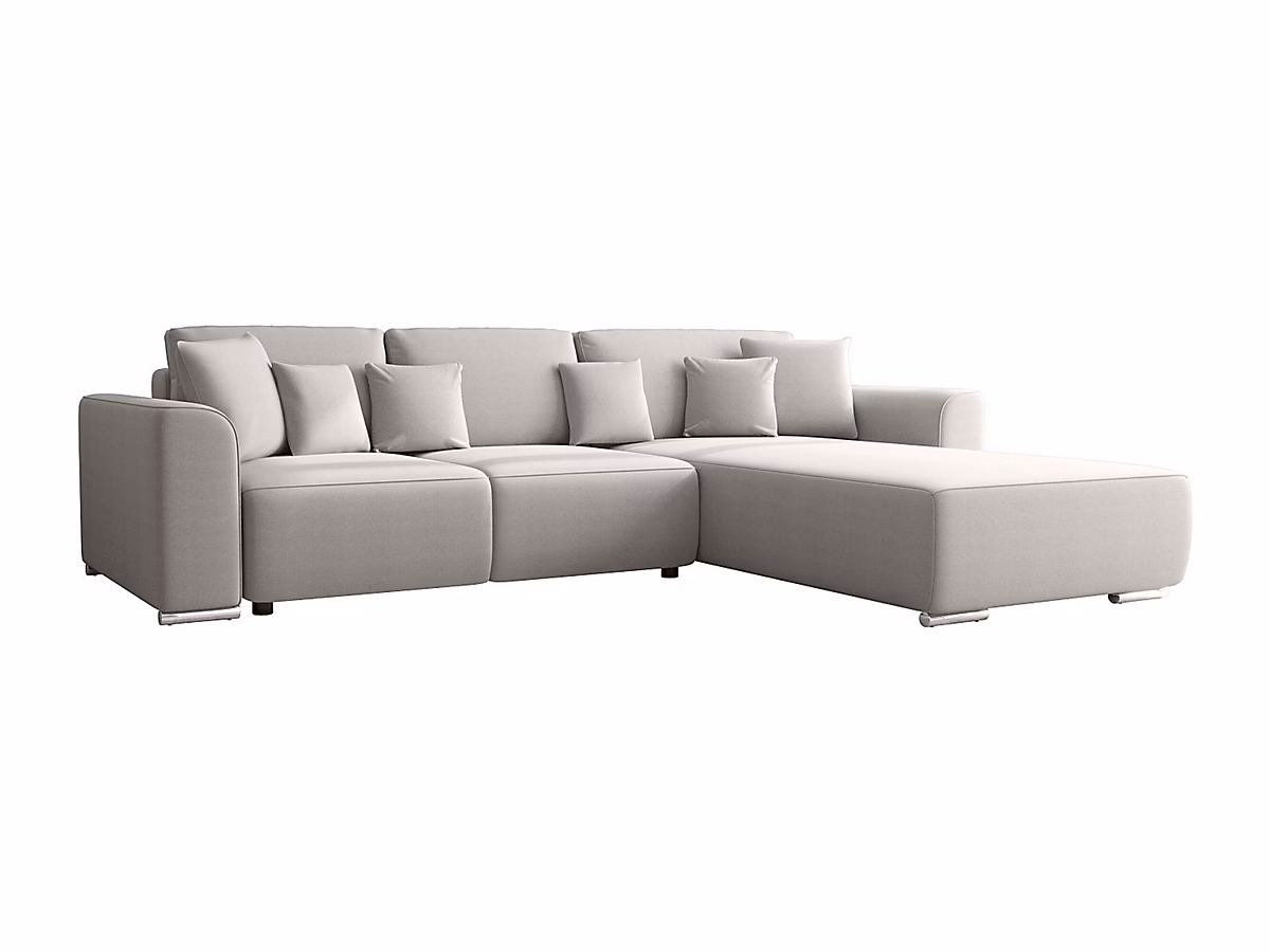 Canapé convertible – Canapé d'angle convertible et réversible en tissu gris clair MELTANA