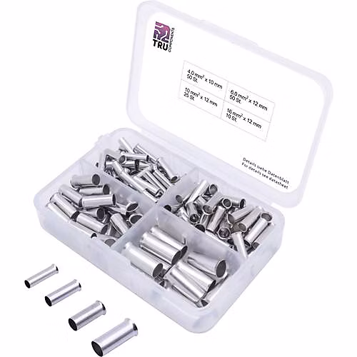 Assortiment d'embouts simples non isolés TRU COMPONENTS 135 pièces 4 – 16 mm² argent
