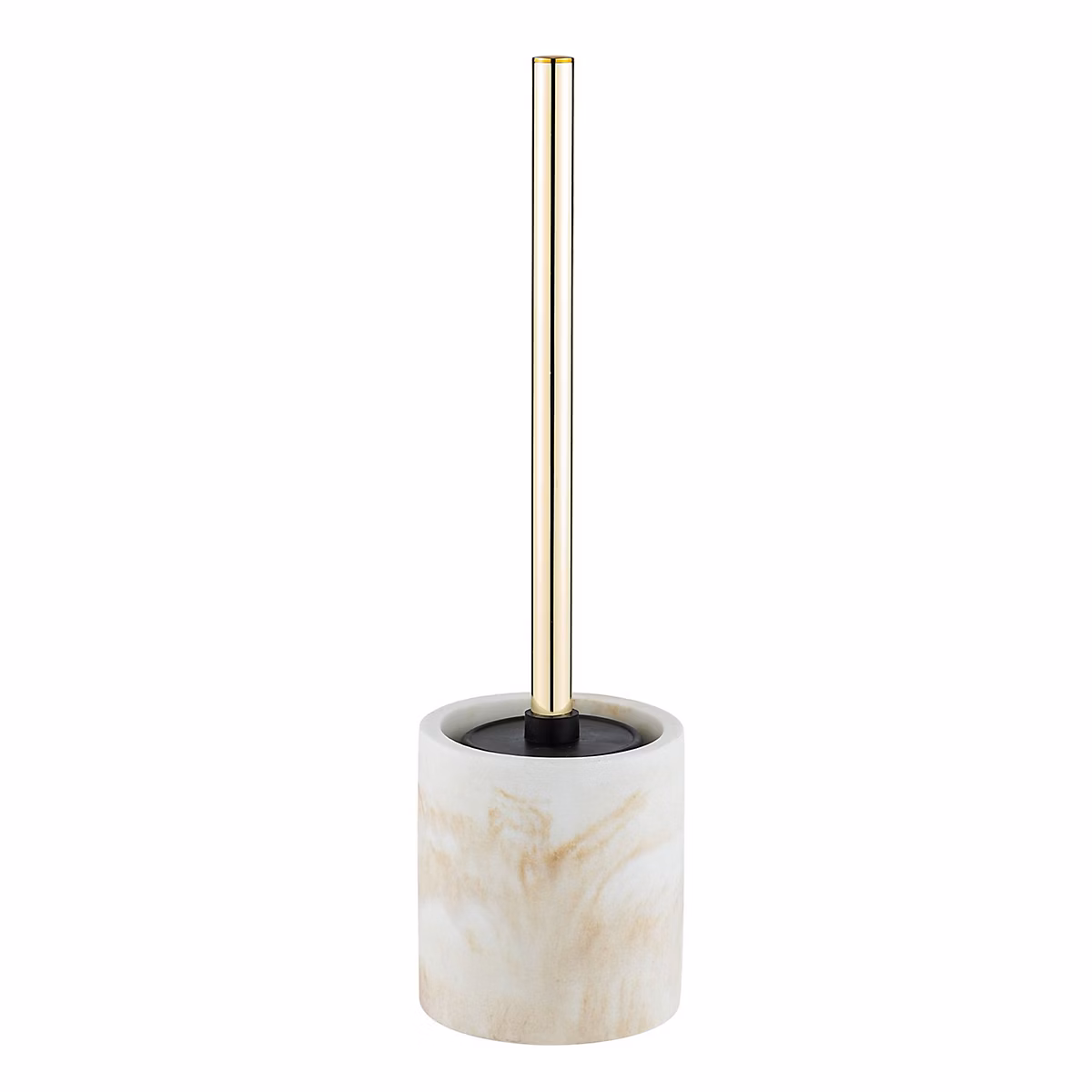 Brosse WC effet marbre avec tête en silicone remplaçable Blanc – H. 37 cm, ODOS
