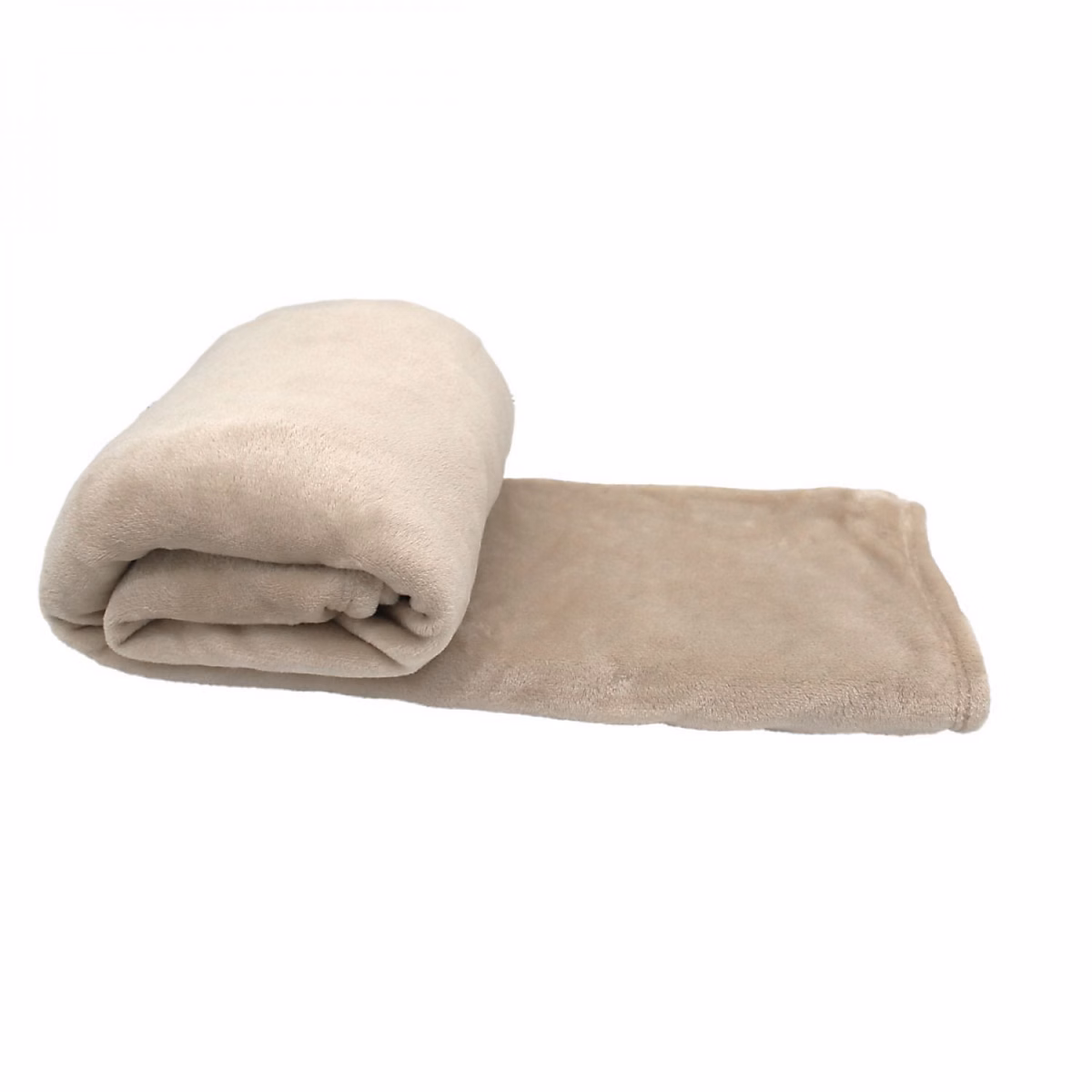 Couverture – plaid polaire 220 × 240 cm en flanelle ultra doux, Beige, Vivezen