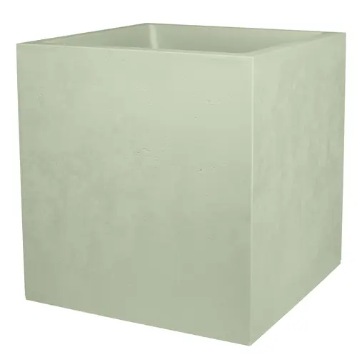 Pot carré en plastique coloris vert amande Poetic Basalt - 39,5 x 39,5 x 43,5 cm