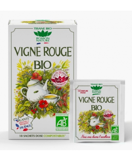 Romon Nature - Tisane Vigne rouge bio - 18 sachets