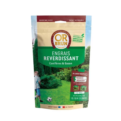 Engrais reverdissant conifères et gazon anti brunissement 1kg 12,5x5,8x28,5 cm