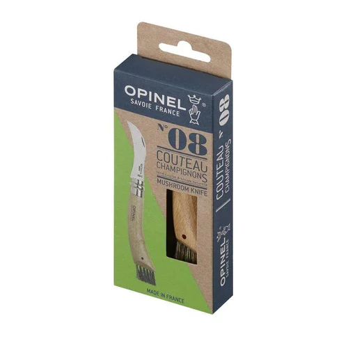 Couteau à champignon avec brosse coloris naturel n°8 Opinel