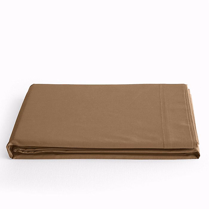 Drap plat Prémium Coton Pur Taupe 180 × 290 cm