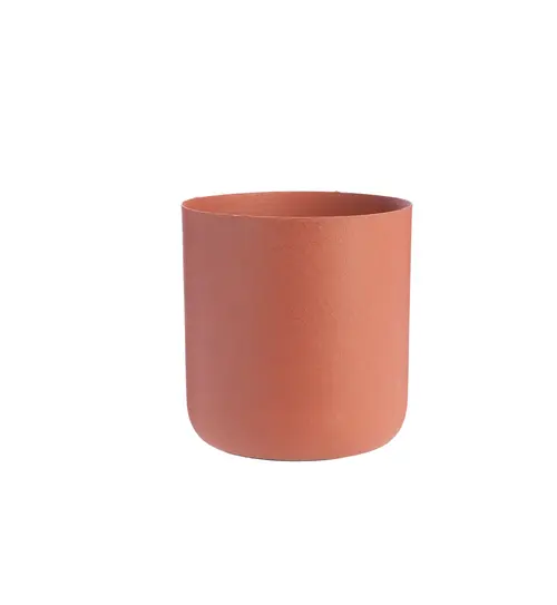 Cache-pot en zinc coloris terracotta Jasta T1 - Ø 22 x H 21,5 cm
