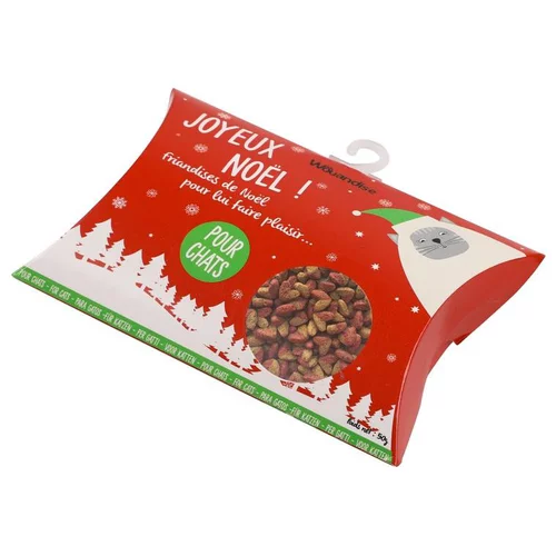 Pochette de friandises de Noël pour chat rouge Wouapy – 50 g