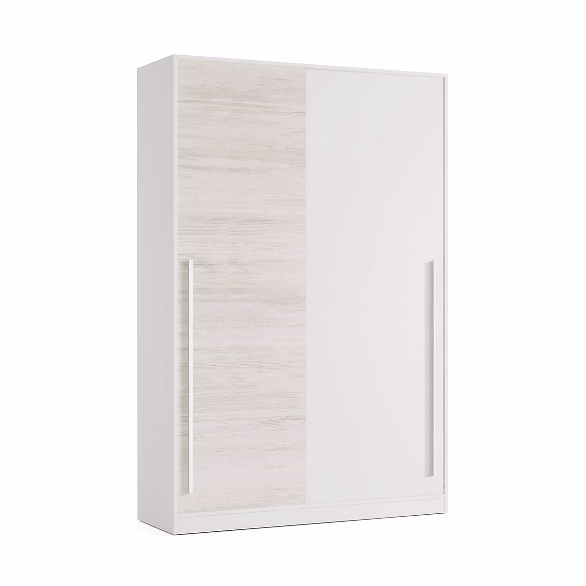 Downey Armoire – Armoire de Chambre avec 2 Portes | Armoire avec Barre de Suspension et 3 Etageres | 120x50h200 cm | Blanc Antique