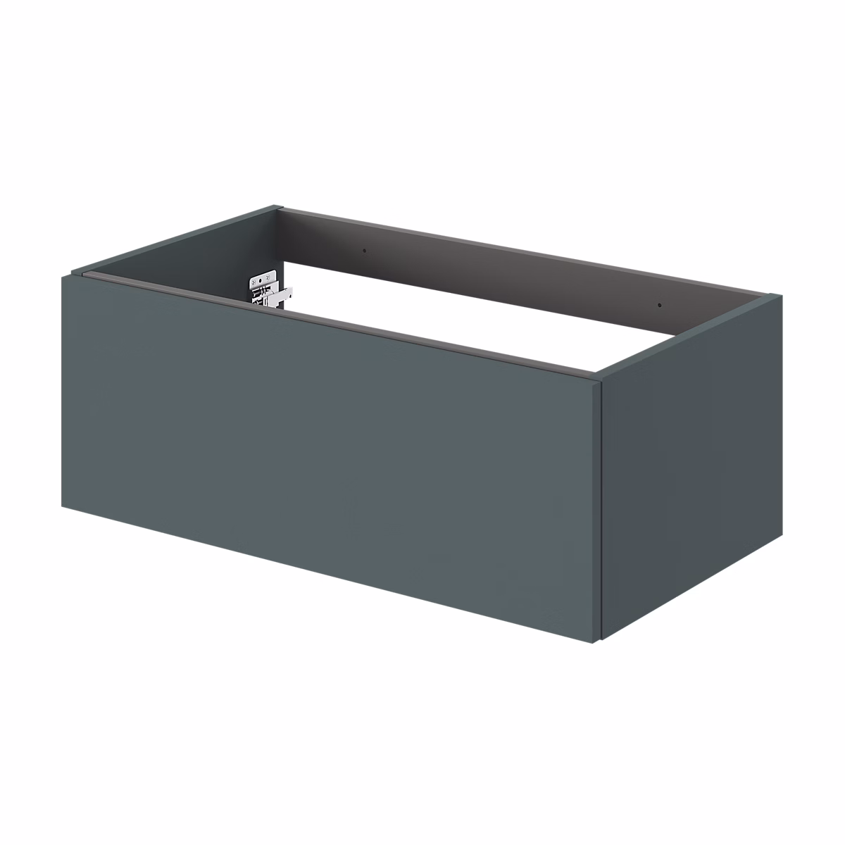Meuble sous vasque l.80 x H.30 x P.45 cm – vert forêt, 1 tiroir sans poignée, Kentia