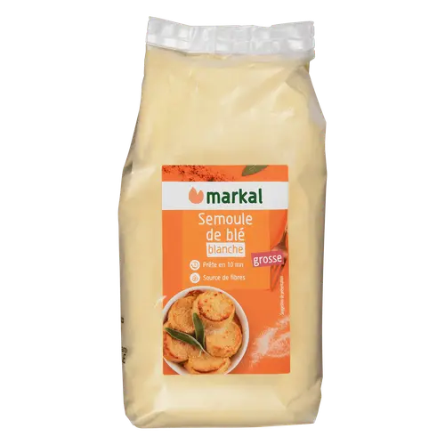 Semoule blanche grosse de blé dur bio – 500 gr