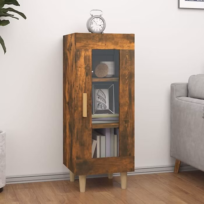 Buffet Chêne Fumé 34 – 5 × 34 × 90 Cm Bois D'ingénierie