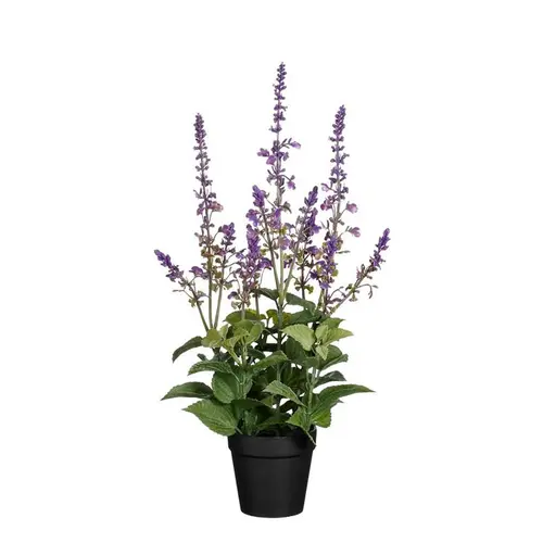 Sauge artificielle violette en pot - Ø 20 x H 43 cm
