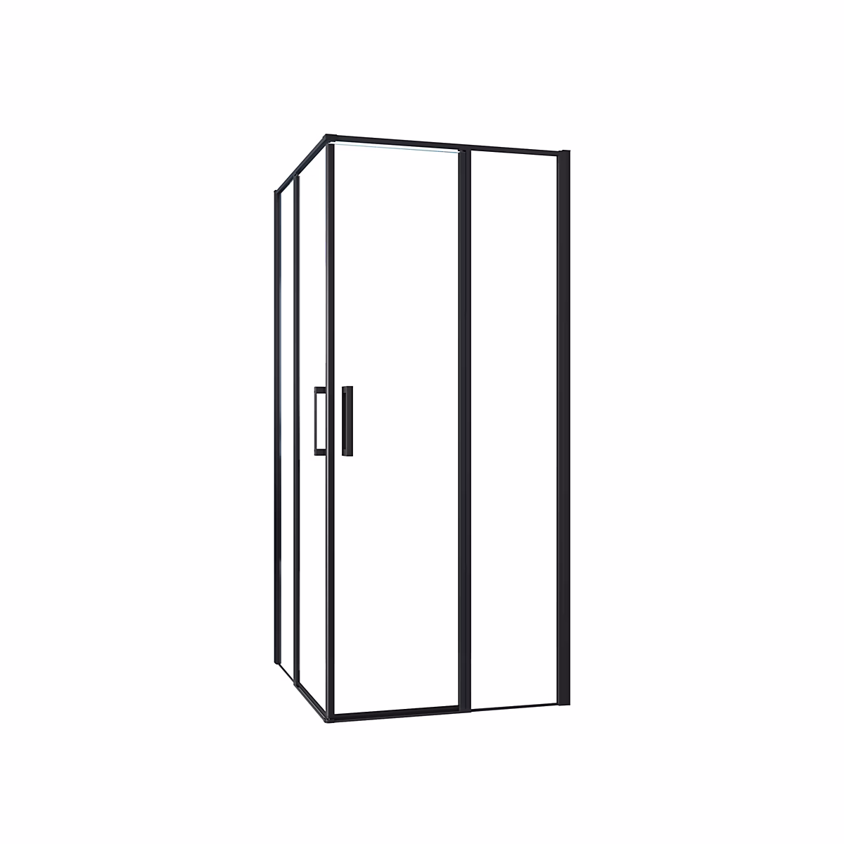 Cabine De Douche 100 × 80 × 185cm Profilé Noir Mat Verre Anticalcaire Porte De Douche Pivotante Installation En Angle