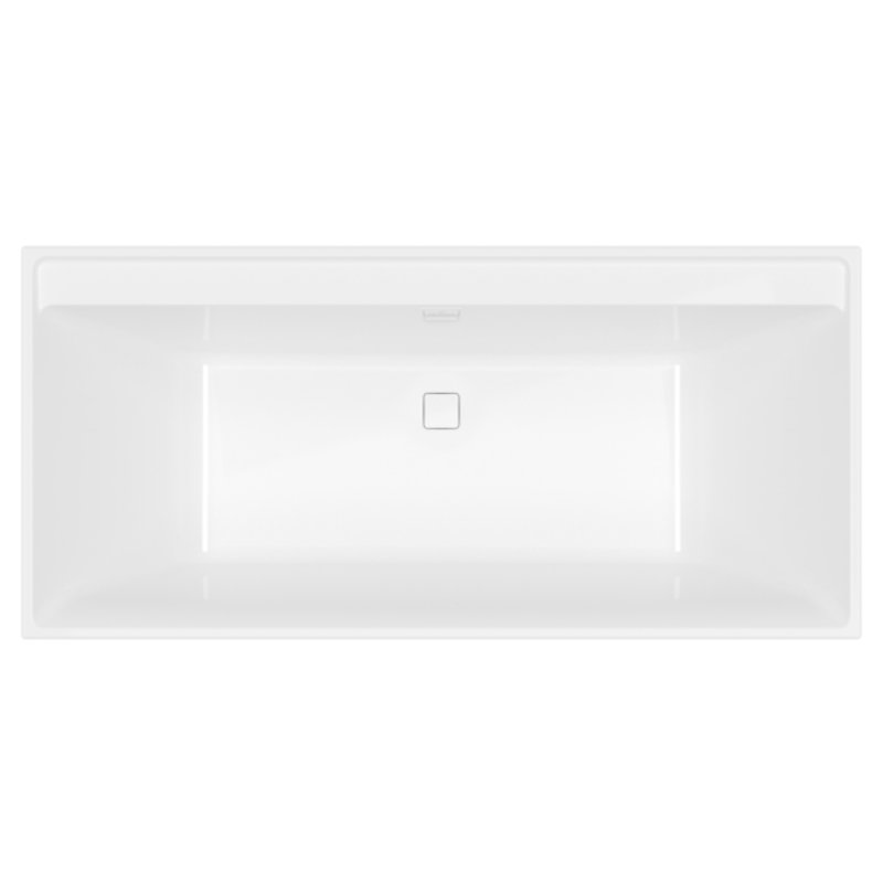 Baignoire droite 160 × 75 VILLEROY & BOCH Collaro acrylique blanc brillant avec vidage et trop plein blanc brillant