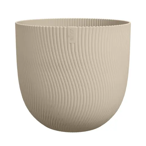 Pot en polypropylène beige champignon Elho Sereh Round - Ø 29,5 x 25,3 cm