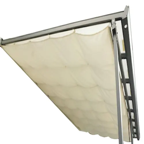 Rideau d'ombrage polyester pour toit terrasse 3050 AL coloris gris en aluminium - 2,85 x 5 m