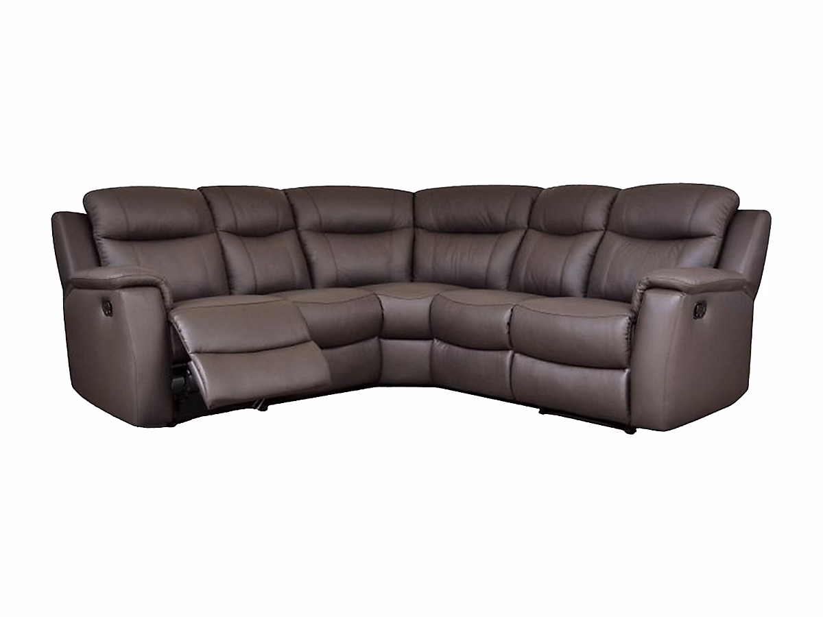 Canapé d'angle relax cuir EVASION – Marron