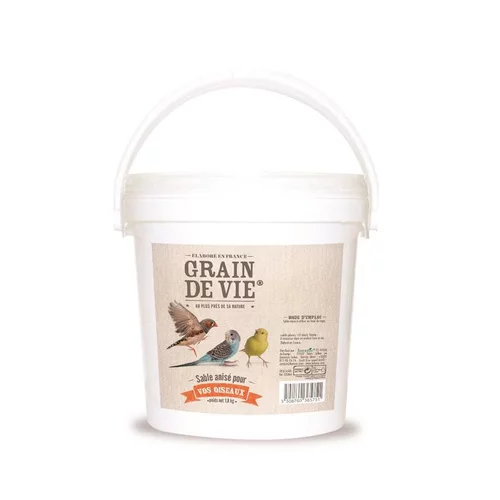 Sable anisé blanc antibactérien pour oiseaux Grain de Vie - 1,8 kg