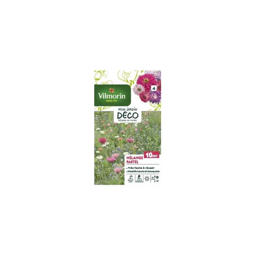 Mélange de fleurs Pastel Vilmorin - graines à semer pour 10 m² de surface