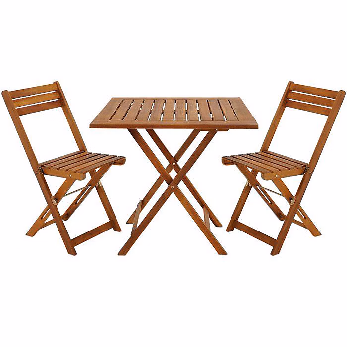Ensemble Table et Chaises de Jardin en Bois d'Acacia Pliable – Réf. LBFXAZNIP3128374376