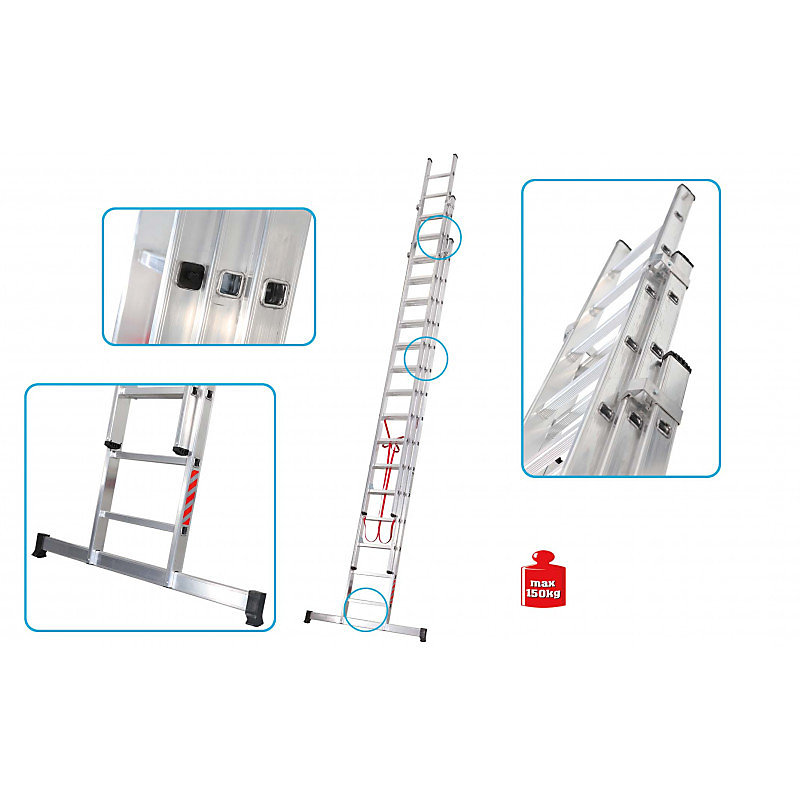 Echelle transformable 3 plans R – STEP 4.50 m