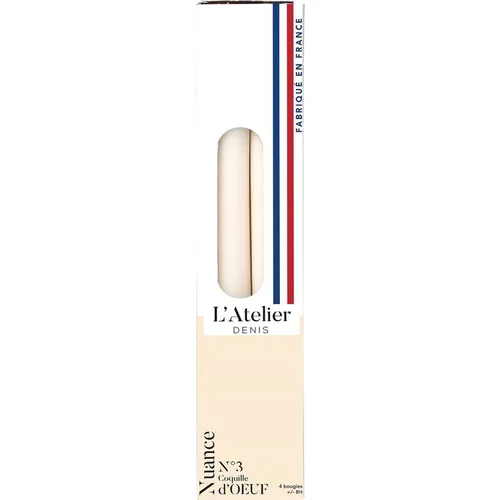 Bougie flambeau 25 cm ivoire L’Atelier de Denis - Le pack de 4
