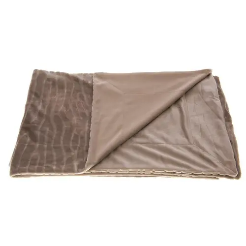 Plaid taupe en polyester Lou - 130 x 170 cm