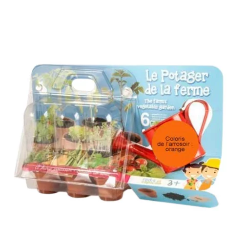 Coffret jardinage enfant "Le potager de la ferme" orange