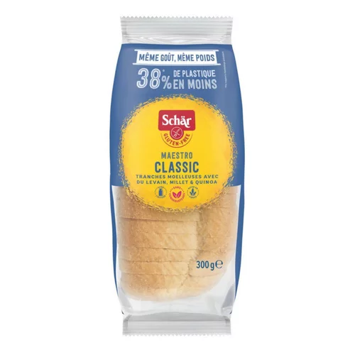Pain blanc semi-frais Maestro Classic sans gluten sachet 300g