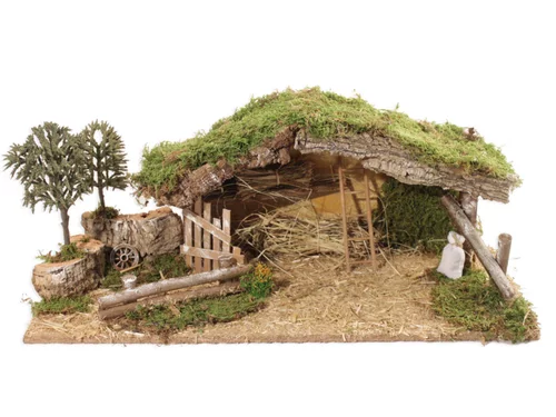 Creche Vide avec Enclos et Arbres 54x25x21xcm Bois Multicolore