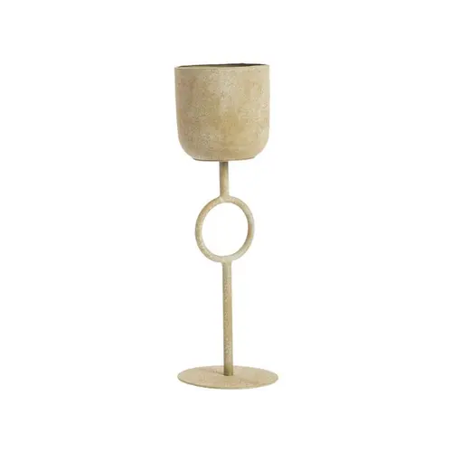 Porte-plante sur pied avec cercle en métal vert petit modèle - Ø 16 x 41 cm