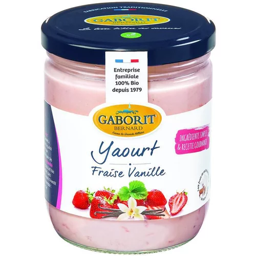 Yaourt gourmand fraise vanille bio Gaborit – 400 g