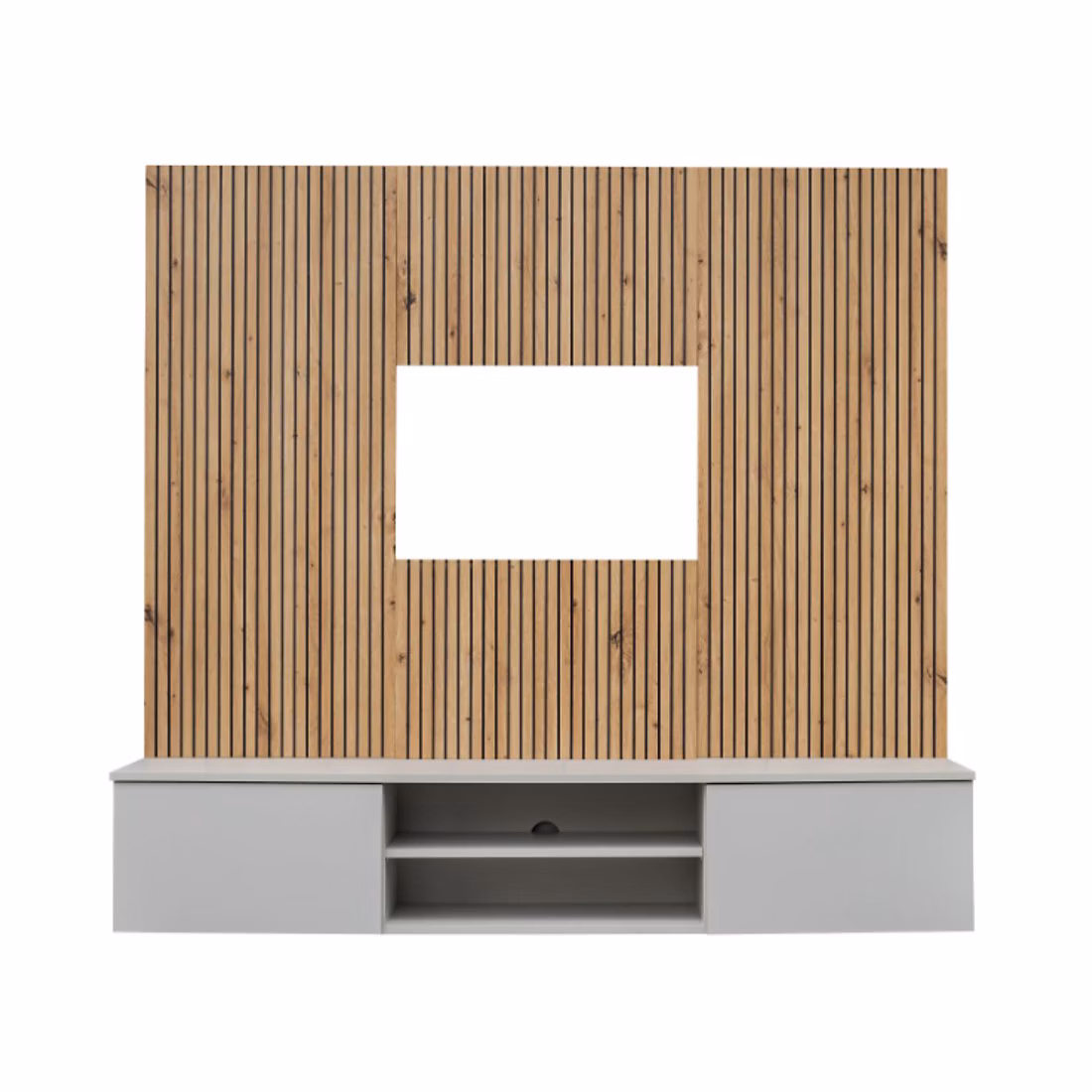 Composition murale IXAR Meuble TV et panneaux muraux décoratifs – Réf. BWZOYHYET0681304289