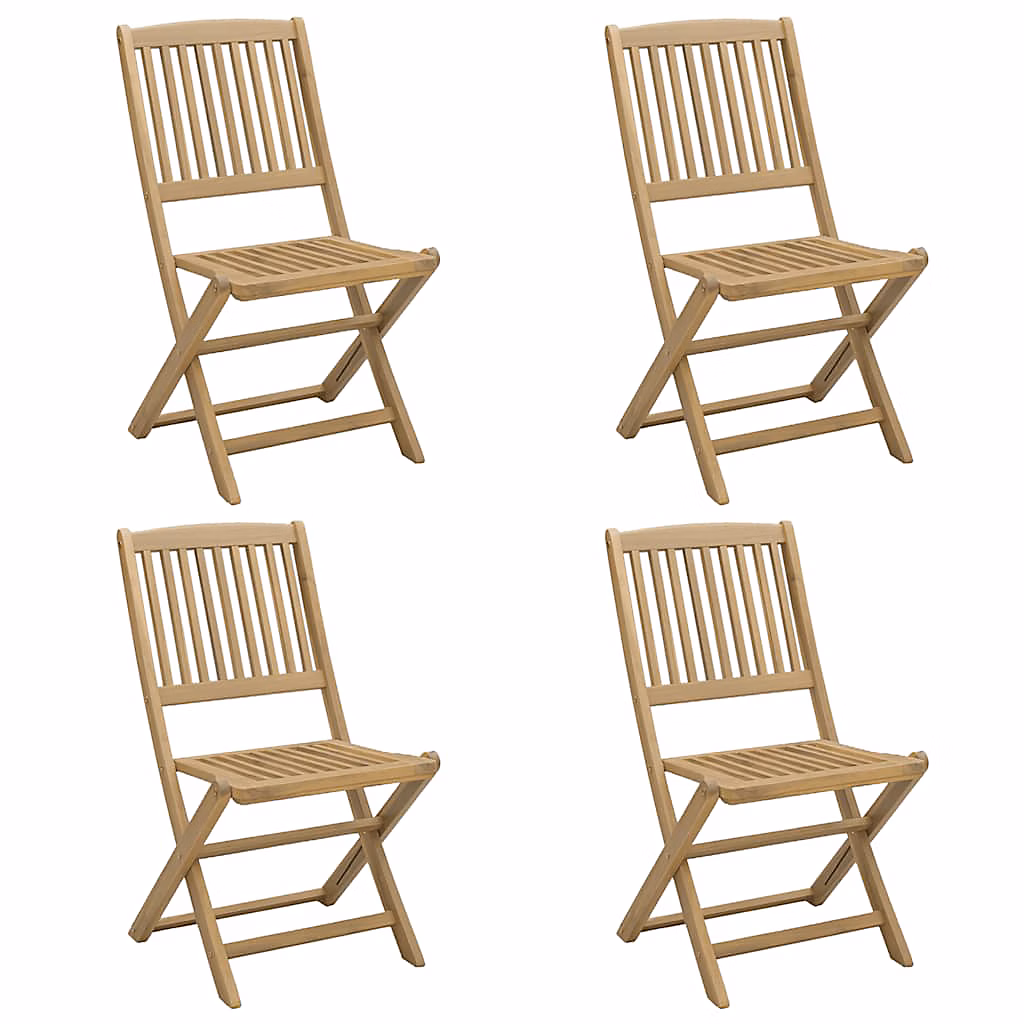 Chaises pliantes – lot de 4, 57 × 49 × 90 cm, en bois d'acacia massif vidaXL
