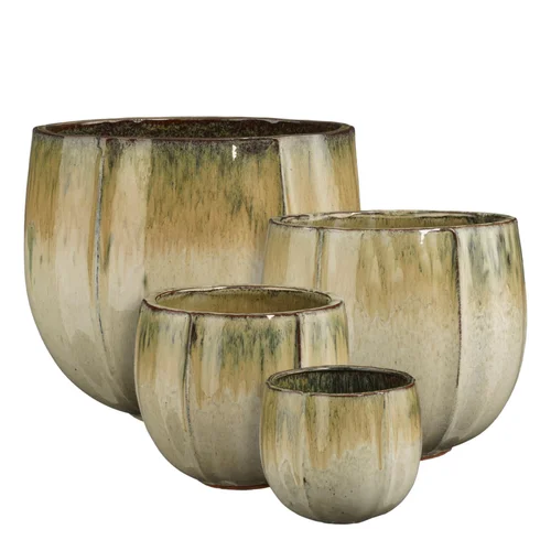 Pot rond en céramique coloris crème Edelman Corsica - Ø 36 x H 34 cm