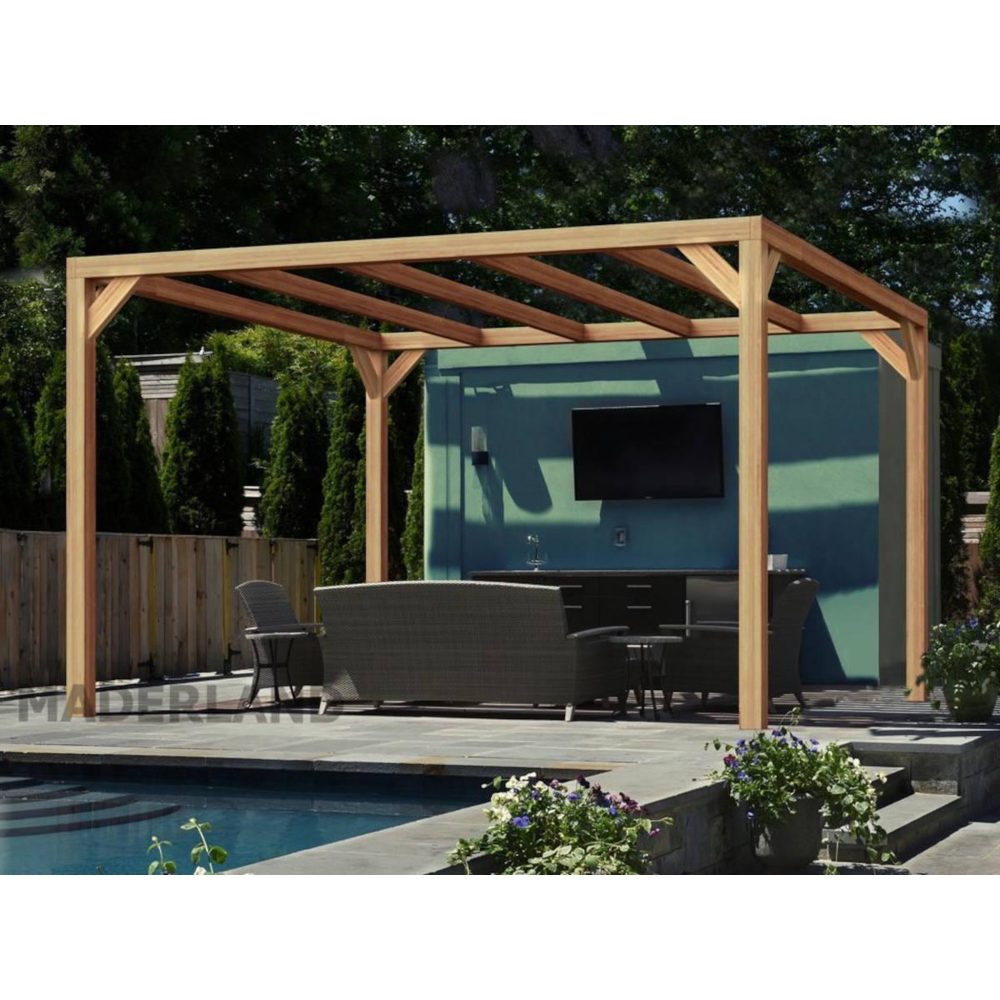 JARDIDECO Pergola en bois lamellé-collé brest 300 x 300 cm - maderland