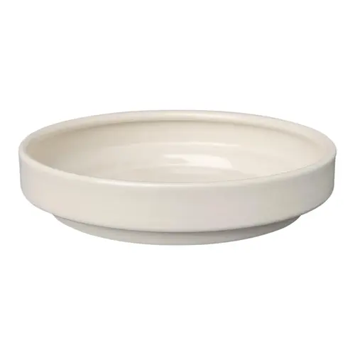 Soucoupe ronde en métal recyclé coloris crème Upcycle Conique - Ø 12 x H 2,5 cm