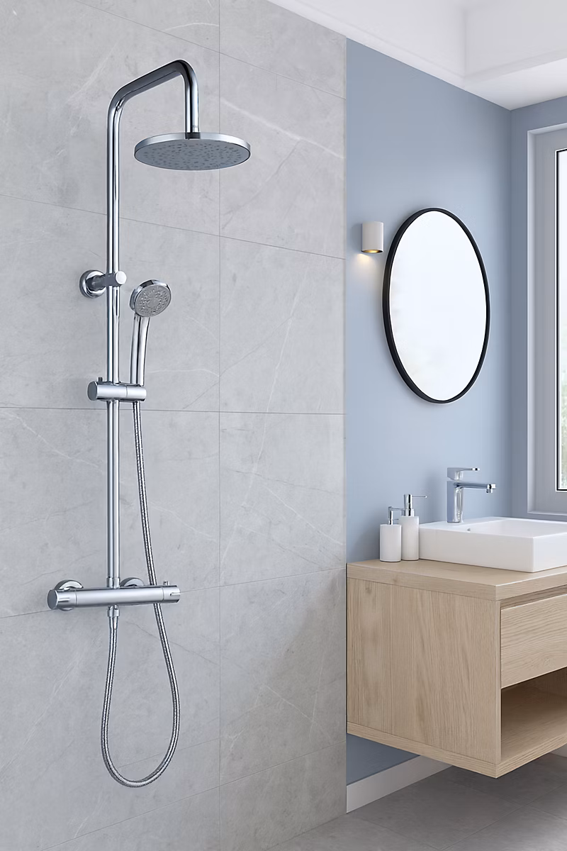 Colonne de douche thermostatique Target coloris chromé | Colonne de douche