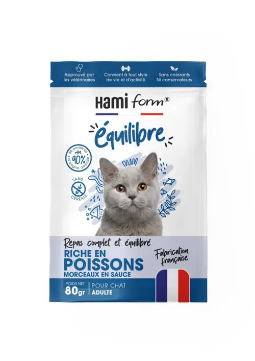 Alimentation complète pour chat poisson HamiForm Équilibre - pochon de 80 g