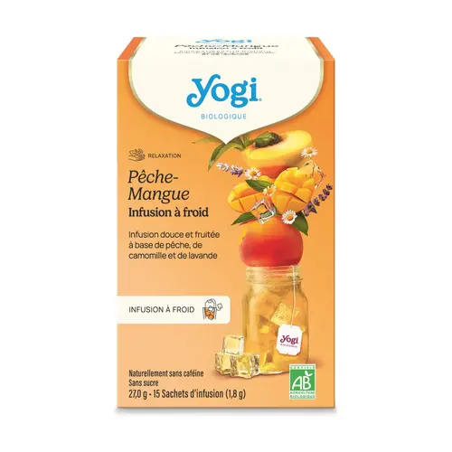 Infusion à froid bio pêche mangue Yogi Tea - 15 sachets