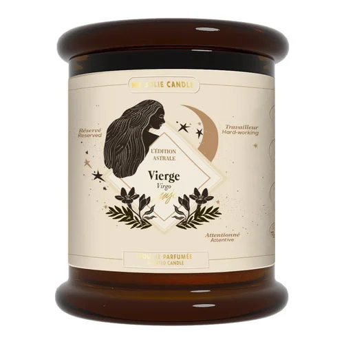 Bougie parfumée Ambre ylang cuir blanc My jolie Candle Astrale vierge - 300 g