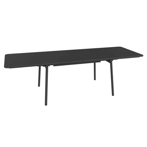 Table en acier noir carbone à allonges Fermob Monceau - 165/255 x 90 x 75 cm