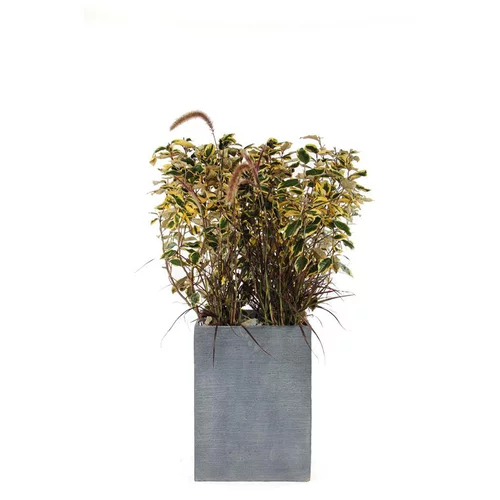 Pot carré mi-haut Stream coloris anthracite 37x37x50 cm