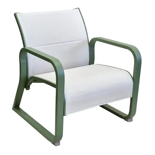 Fauteuil lounge Quenza II-padded coloris vert en aluminium