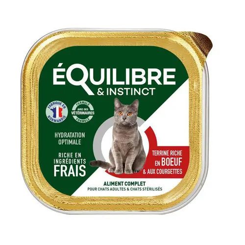 Pâtée pour chat stérilisé au bœuf et aux courgettes Équilibre & Instinct - 85 g