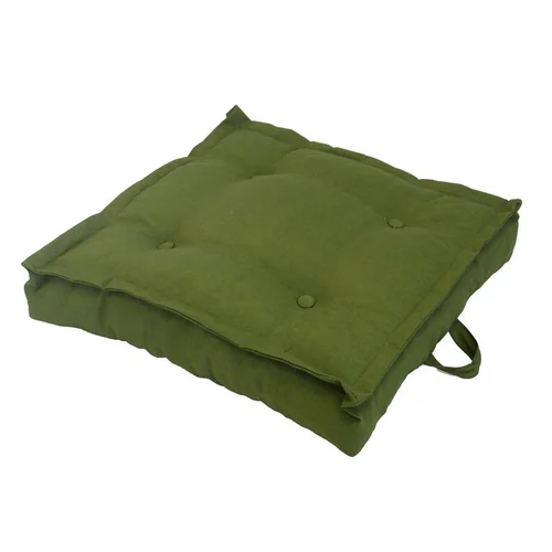Tatami coussin de sol en polyester/coton vert Mousse - 66 x 66 x 15 cm
