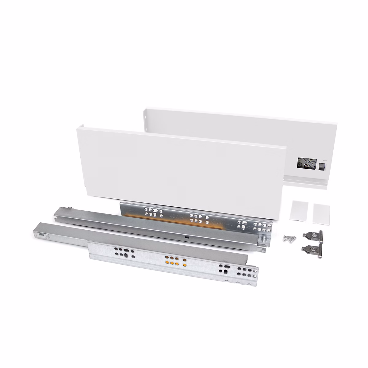 Emuca Tiroir extérieur Vertex 40kg hauteur 131mm | profondeur 350mm – Acier – Peint en blanc