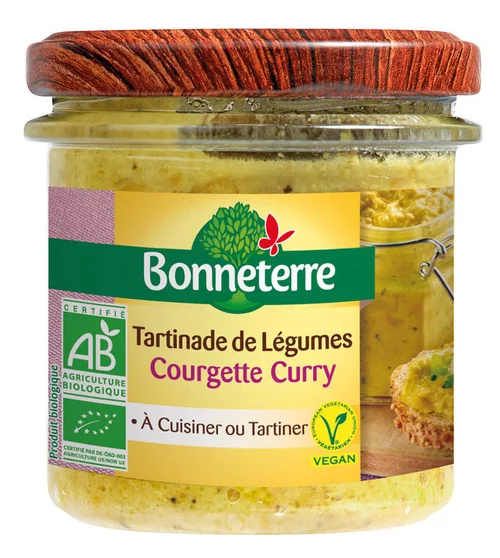 Tartinade à la courgette et au curry Bonneterre bio 135 g