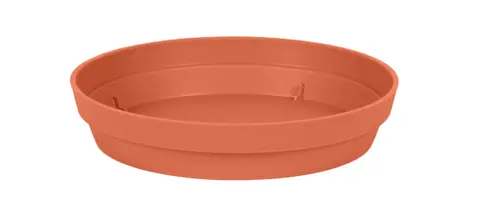 Soucoupe ronde en plastique coloris terre battue EDA Toscane - Ø 15 x H 3 cm